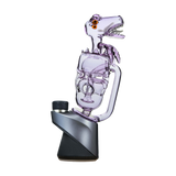 Calibear Puffco Peak Fab Dino Glass Dab Rig in Purple with Showerhead Percolator - Side View