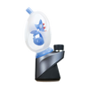 Calibear Puffco Peak Glass Attachment, Frosted Yoshi Egg Design in Milky Blue, Side View
