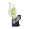 Calibear Puffco Peak Glass Attachment, Frosted Yoshi Egg Design in Milky Green, Side View
