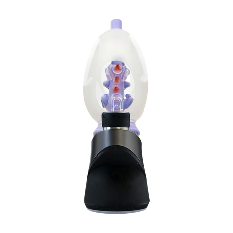 Calibear Puffco Peak frosted glass attachment resembling Yoshi Egg, borosilicate, front view