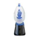 Calibear Puffco Peak accessory with frosted Yoshi egg design in borosilicate glass, front view on white background