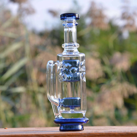 Calibear Straight Fab Carta Attachment in Violet Blue, 6.69 Inch, Portable Borosilicate Glass, Front View