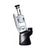 Calibear Straight Fab Puffco Attachment in Transparent Black, side view on white background