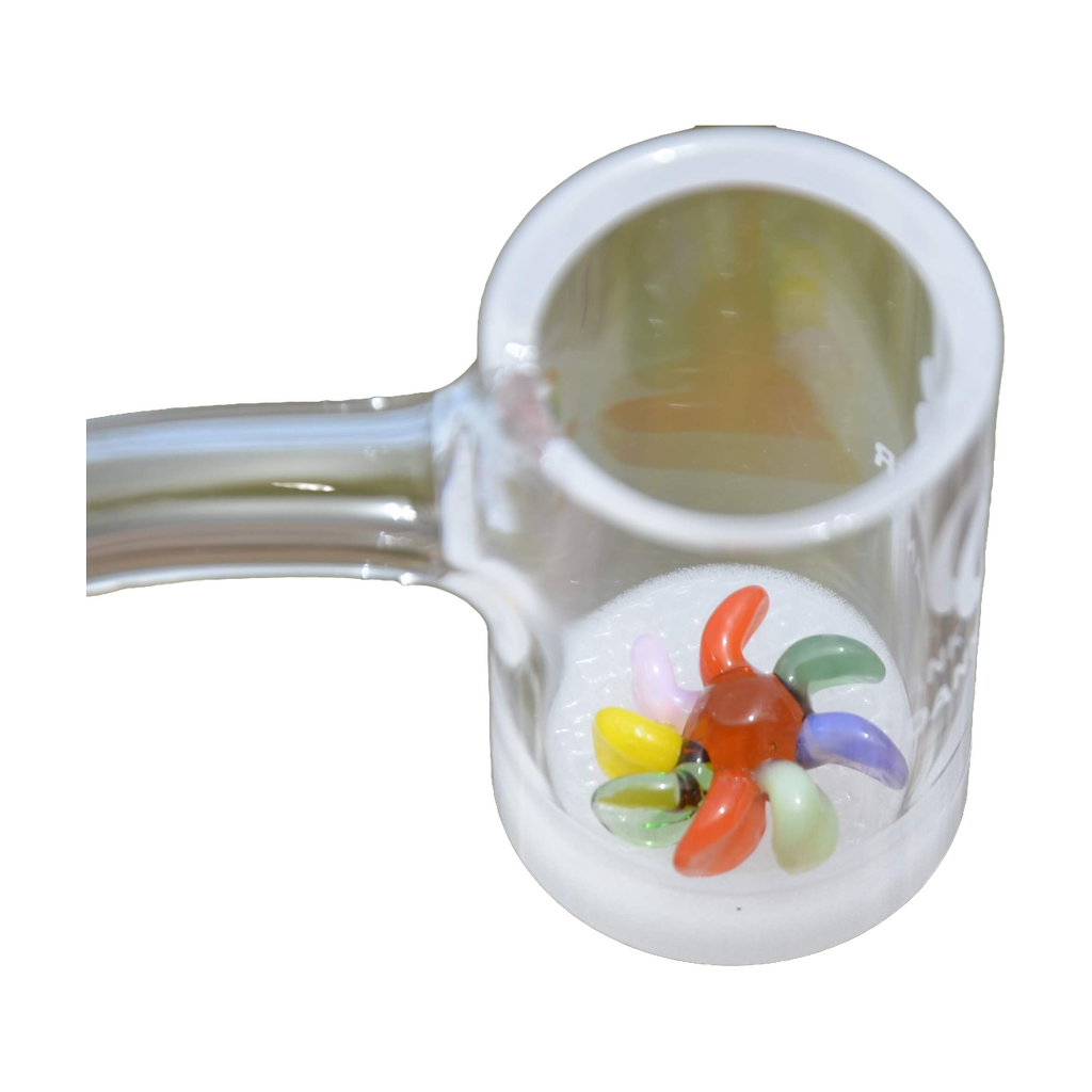 Calibear Glass Terp Spinner Set for 25mm Bangers, Close-Up on Colorful Spinners
