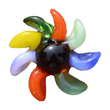 Calibear Glass Terp Spinner Set on Wood Background, Fits 25mm Bangers, for Concentrates