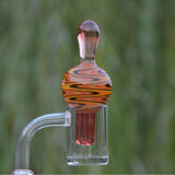 Calibear Wigwag Bubble Carb Cap, High-Quality Borosilicate Glass, 25-30mm, Nature Background