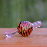 Calibear Wigwag Bubble Carb Cap for Dab Rigs - 25mm Borosilicate Glass, Front View