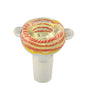 Candy Stripe Worked Boro Glass Bowl for Bongs, 18-19mm, Top View