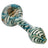 LA Pipes Candy Swirl Glass Spoon Pipe in Teal, Compact Borosilicate with Fumed Color Changing Design