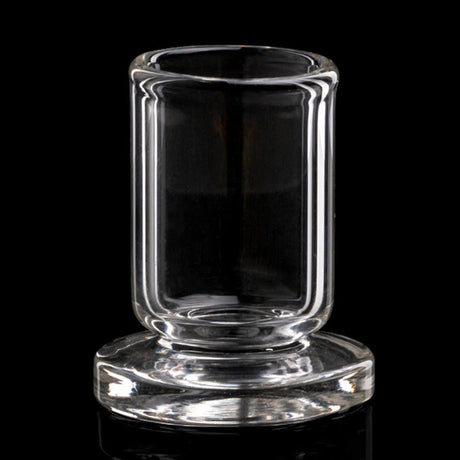 The Stash Shack Carb Cap Holder - Clear Glass - Front View on Black Background