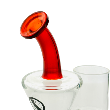 MAV PRO Catalina Proxy Rig in Blood Red Over Icy White Satin, Close-Up Side View