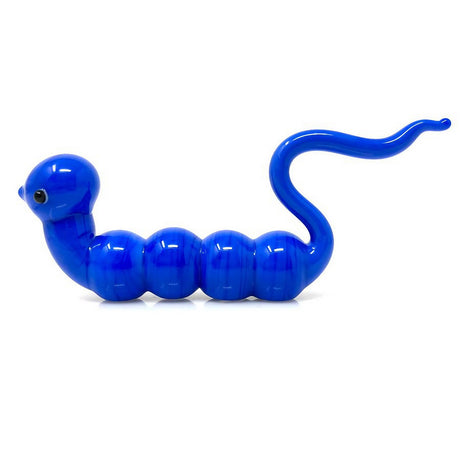 AFM Glass Blue Caterpillar Dabber for Concentrates, Handmade Borosilicate - Side View