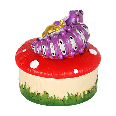 Caterpillar Mushroom Polyresin Trinket Box | 3.5"x4.5"