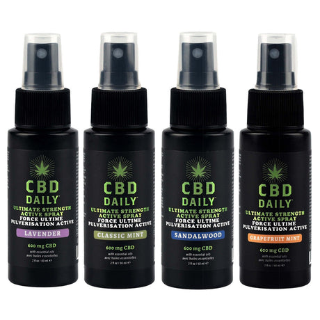 CBD Daily Active Spray collection in Lavender, Classic Mint, Sandalwood, Grapefruit Mint - 2oz 600mg