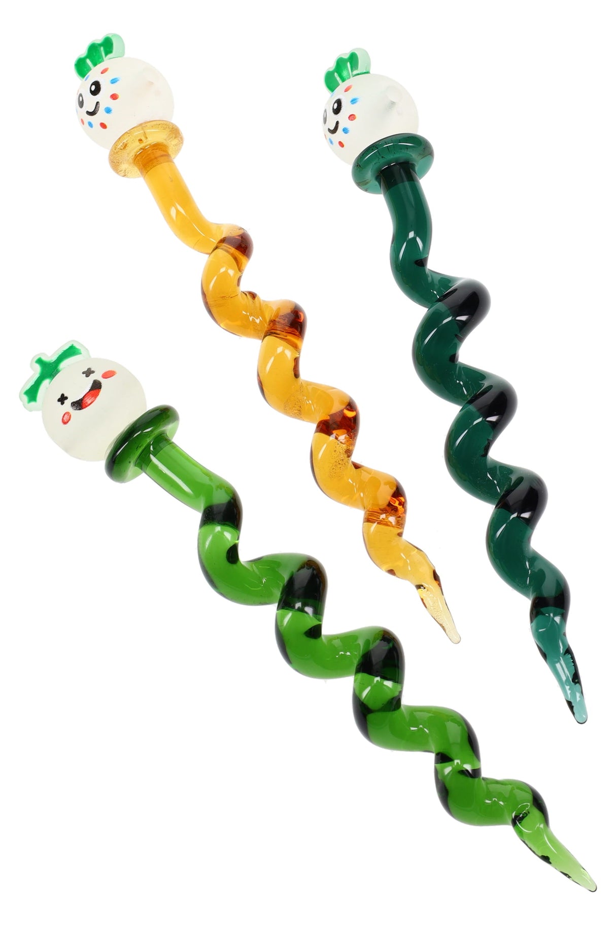 Twisted Smiley Glass Dab Tool – 6″ - Assorted Colors