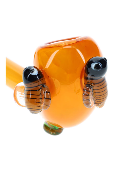 Gold Fumed Confetti Bee Glass Sherlock Pipe “Honey Haze” – 7.5″ – Assorted