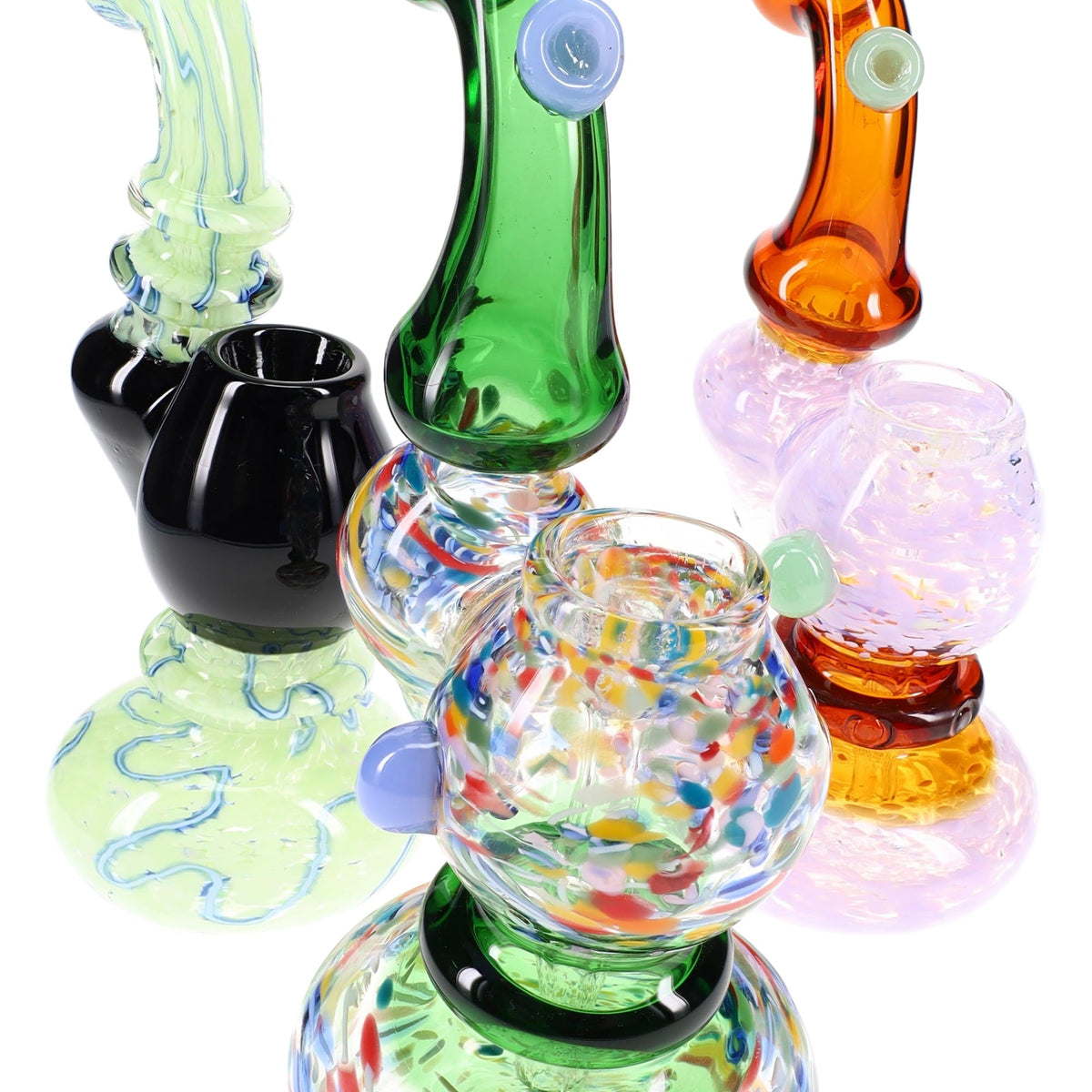 Colorful Frit Glass Sherlock Bubbler “Party Pebbles” – 7.5″ – Assorted ...