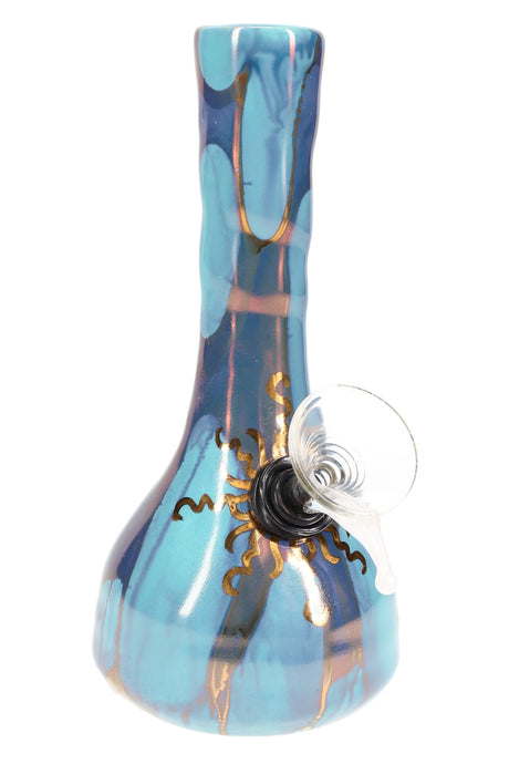 Ancient Creations Ceramics 6″ Ceramic Beaker Bong – 22K Gold – US-Made