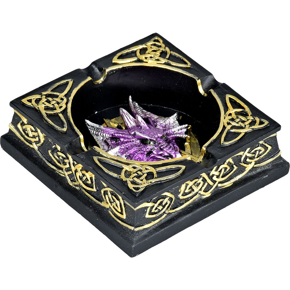 Celtic Dragon Polyresin Ashtray | 4.5"x4.5"