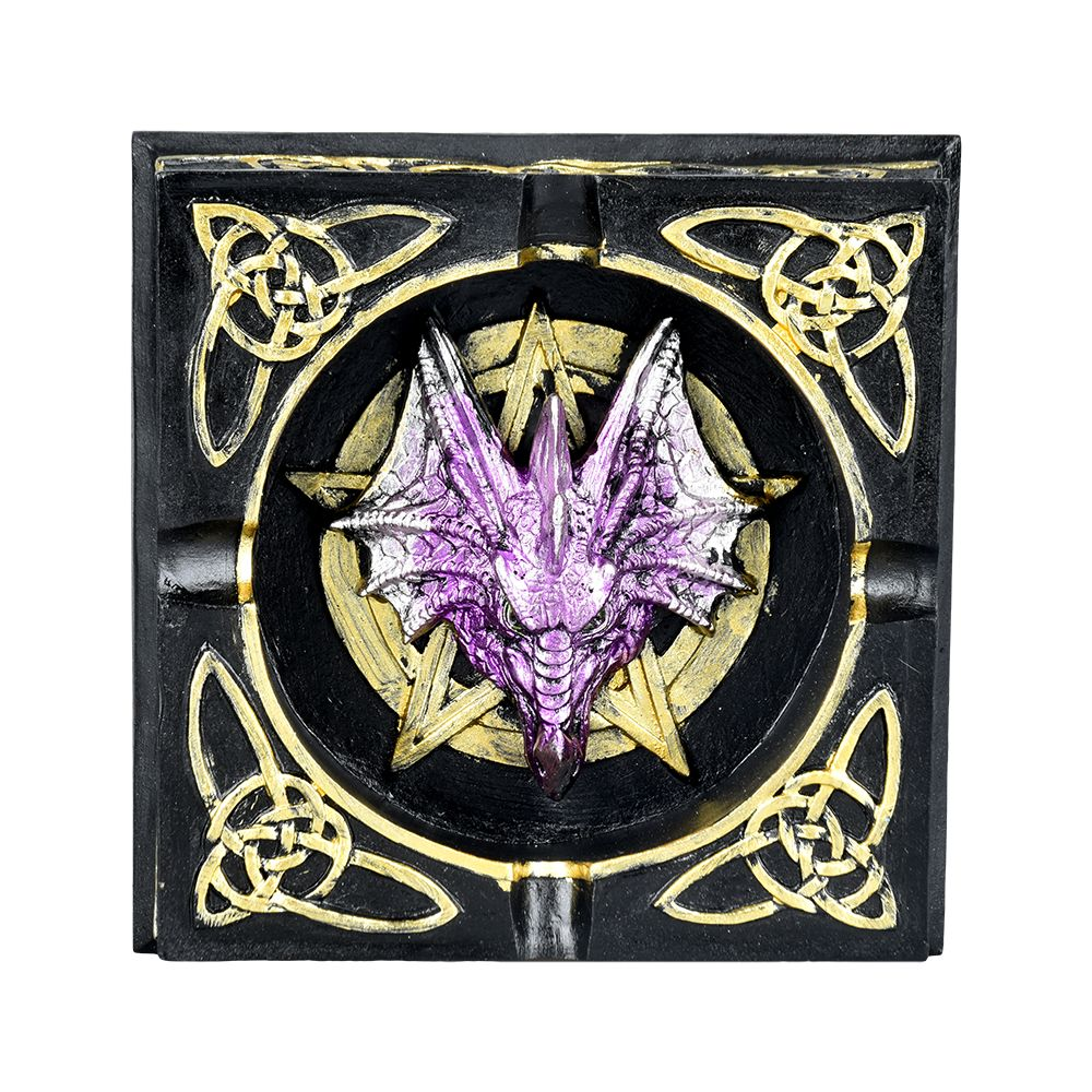 Celtic Dragon Polyresin Ashtray | 4.5"x4.5"