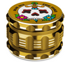 BLUEBUSFINETOOLS CERAMIC GRINDER GAC 2.5" in Gold - Top View with Intricate Design
