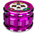 BLUEBUSFINETOOLS Ceramic Grinder GAC 2.5" in Purple - Top View with Skull Design