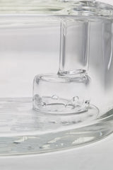 Close-up of Thick Ass Glass CG420 7" Puck with 6 Hole Showerhead Percolator for Bongs