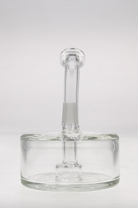 Thick Ass Glass CG420 7" Puck with 6 Hole Showerhead Percolator for Bongs, 18MM Male Joint, Front View