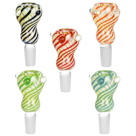 Chain Twist Gourd Glass Marble Grip Herb Slides in assorted colors with borosilicate glass