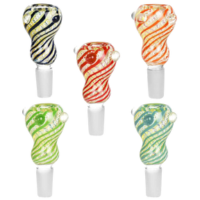 Chain Twist Gourd Glass Marble Grip Herb Slides in assorted colors with borosilicate glass