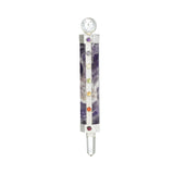 Chakra Healing Wand in Borosilicate Glass, 5.5" with Amethyst and Energy Stones, Front View