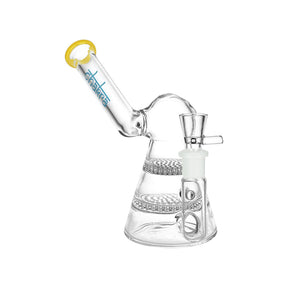 Chakra Honeycomb Sidecar Water Pipe, 5.75" tall, 14mm female joint, with Borosilicate Glass