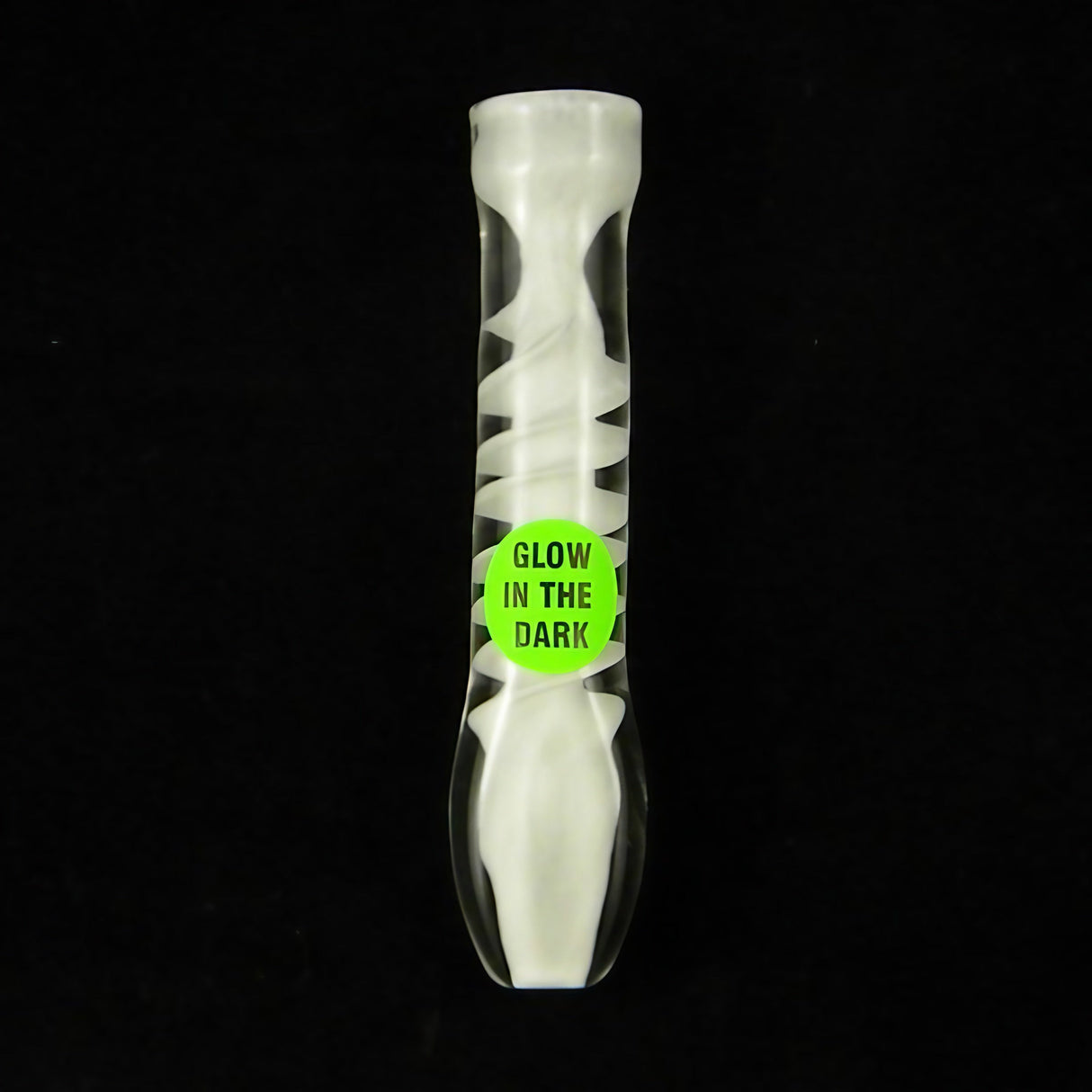 Chameleon Glass - 3.5" Afterglow Chillum, Glow in the Dark Feature, Borosilicate Glass, Front View