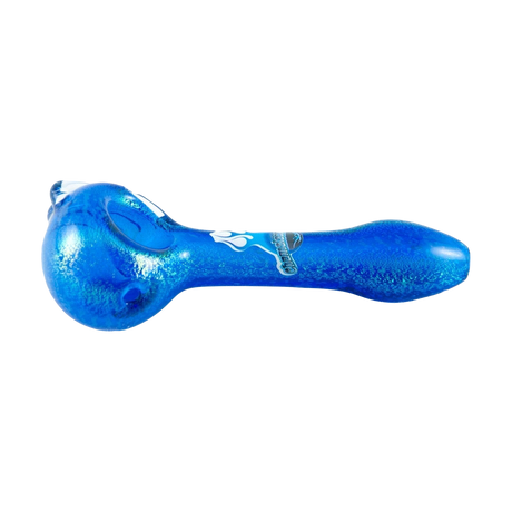 Chameleon Glass Dichroic Prophecy Hand Pipe in Borosilicate with Vibrant Blue Hue - Top View
