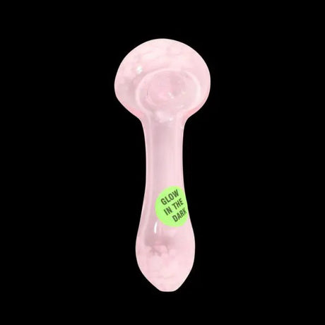 Chameleon Glass Firefly Glow in the Dark Spoon Pipe - Front View on Black