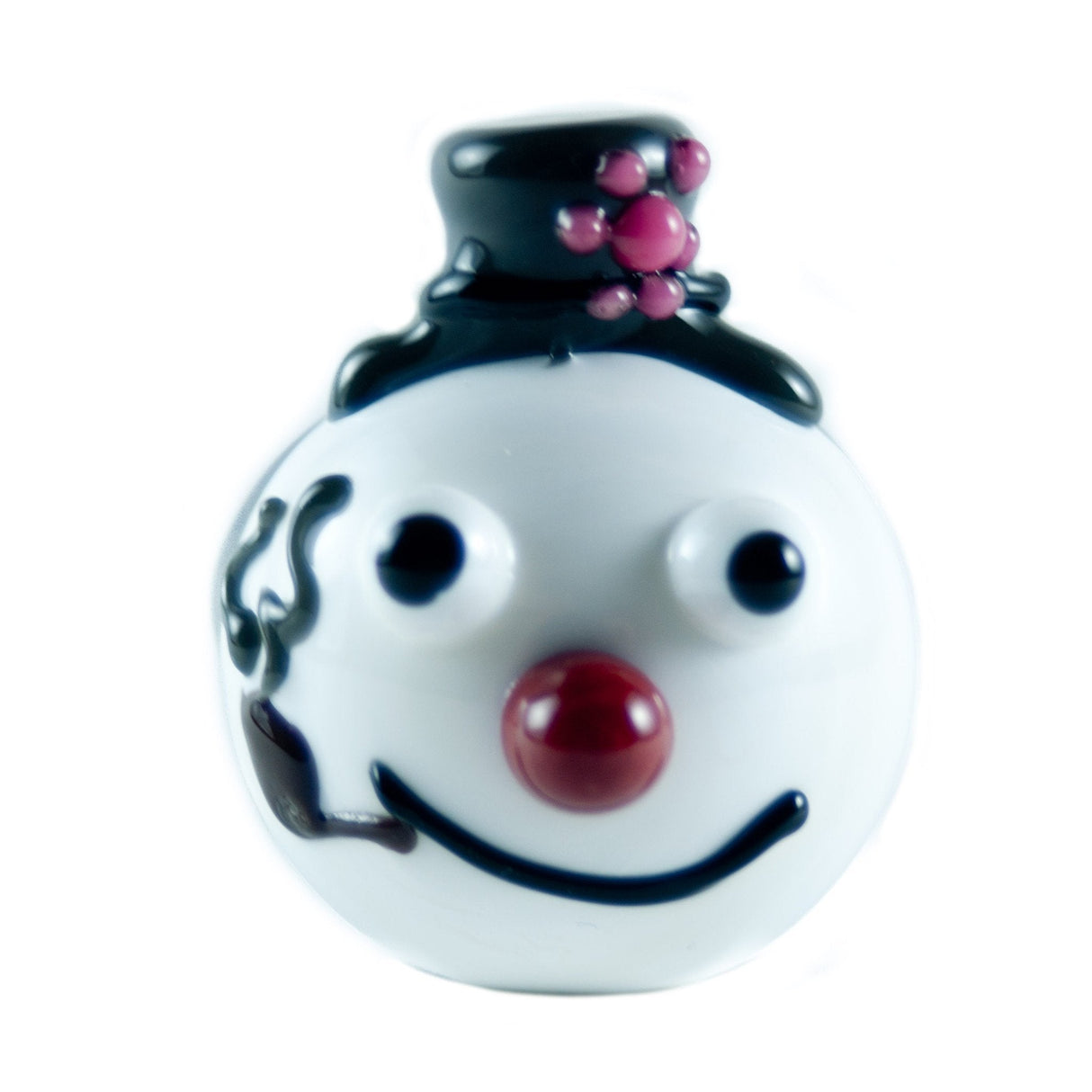 Chameleon Glass Frosty the Snowman Pipe with Deep Bowl - Front View on White Background