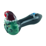 Chameleon Glass Grinch Themed Hand Pipe - 5" Durable Scientific Glass, Side View