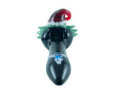 Chameleon Glass Grinch Themed Hand Pipe - 5" Durable Scientific Glass, Front View