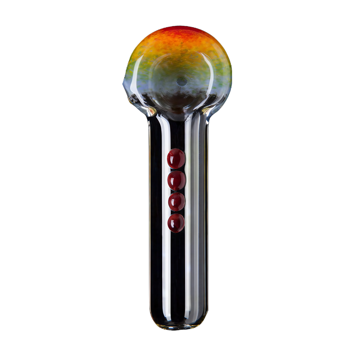 Chameleon Glass Itty Bitty Fritty Multi-Color Hand Pipe Front View on White Background