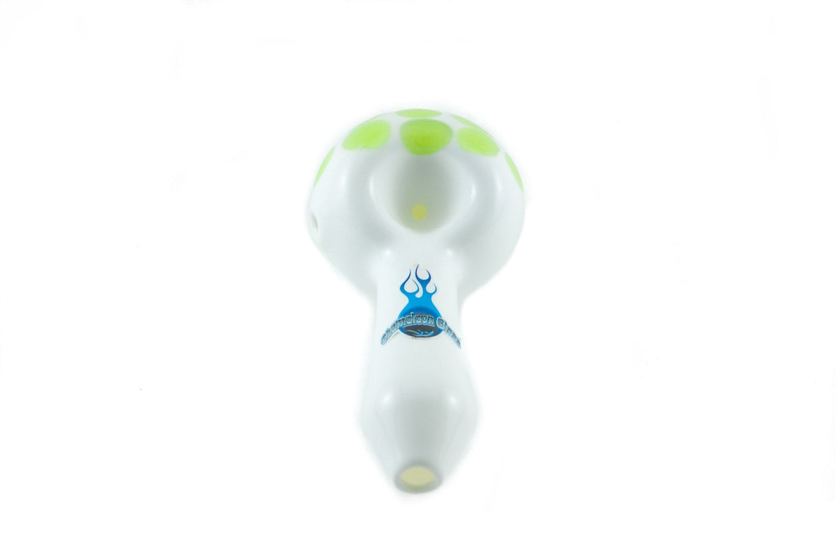 Chameleon Glass Just The Tip Hand Pipe, Green Borosilicate, Thick Glass, Top View