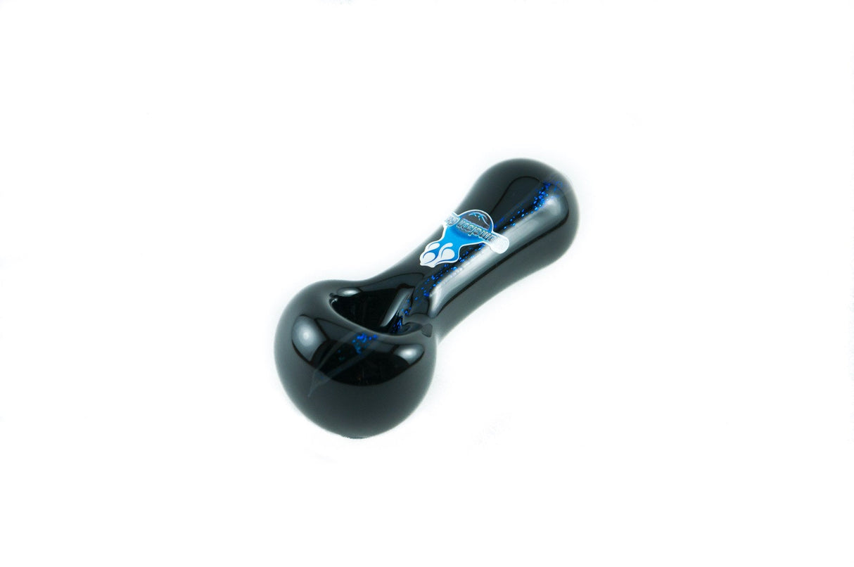 Chameleon Glass Monolith Dichro Hand Pipe in Blue, Compact Design, Heavy Wall Side View