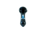 Chameleon Glass Monolith Dichro Hand Pipe in Blue, Heavy Wall Design, Top View - DankGeek