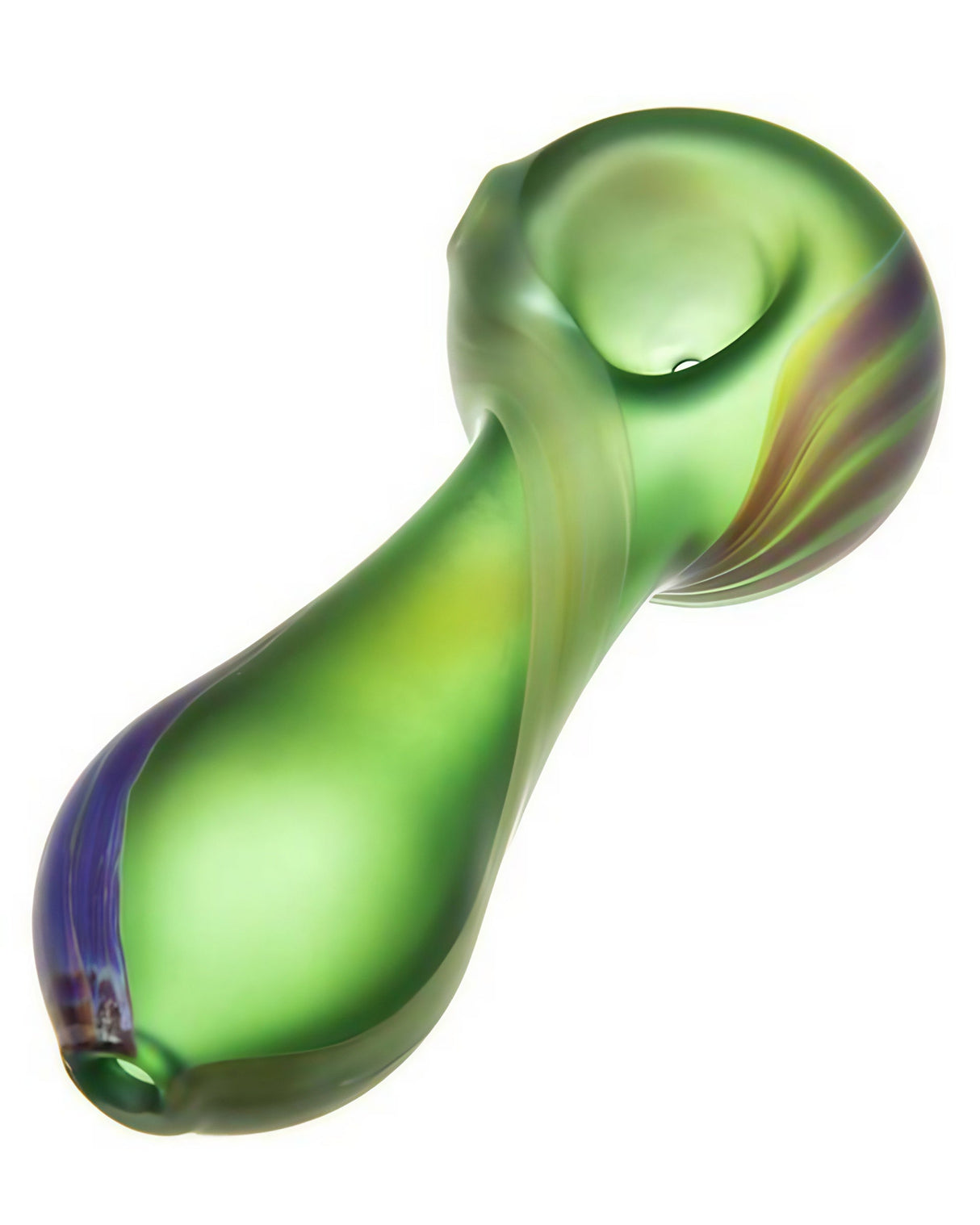 Chameleon Glass Northern Lights Spoon Pipe with Heavy Wall Thickness and Vibrant Design
