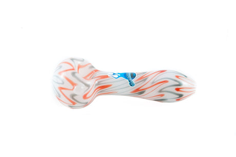 Chameleon Glass Rock & Roll Hand Pipe in Gray and Orange Borosilicate Glass with Thick Walls