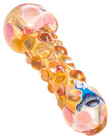 Chameleon Glass Rocky Road Pipe with Intricate Colorful Design - Top View