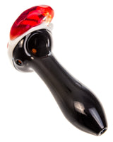 Chameleon Glass Santa Themed Hand Pipe in Borosilicate Glass, Side View on White Background