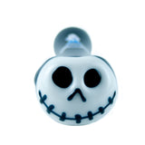 Chameleon Glass Skellington Hand Pipe in Borosilicate, Glow in the Dark Feature, Top View