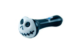 Chameleon Glass Skellington Hand Pipe in Borosilicate, Glow in the Dark Feature, Angled View
