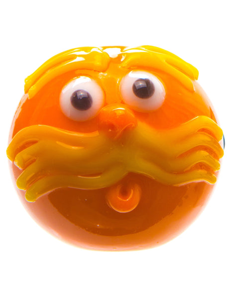 Chameleon Glass Treehugger Hand Pipe in Borosilicate Glass, Front View with Cartoonish Tree Design