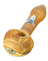 Chameleon Glass Wood Grain Cyclops Pipe, Borosilicate Glass, Medium Size, Front View